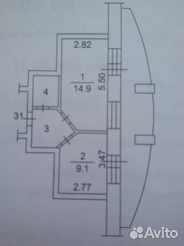 1-к квартира, 46 м², 5/5 эт.