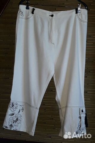 Брюки франция лен С карманчиком вышивка