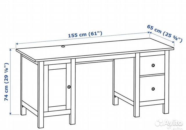 Письменный стол хемнэс IKEA с доп. модулем