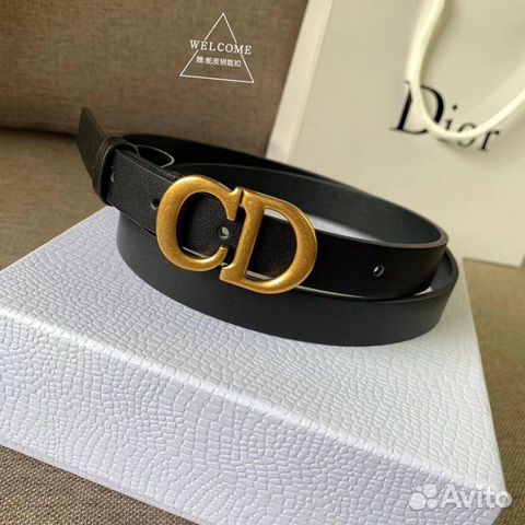 Новый кожаный женский ремень Dior черный Новый кожаный женский ремень Dior черный