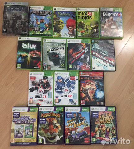 Xbox360 4gb + 16 игр (4 для kinect)