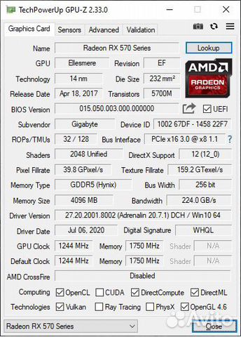 AMD radeon RX 570 4gb (Gigabyte) AMD radeon RX 570 4gb (Gigabyte)