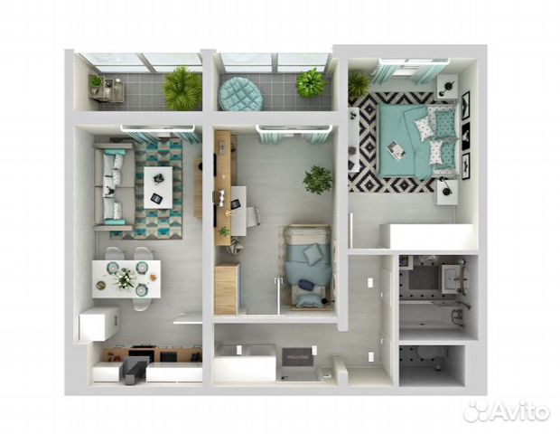 2-к квартира, 54.6 м², 13/18 эт.