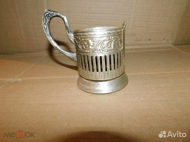 Подстаканник мельхиор Кремль-Спасская башня Кольчу