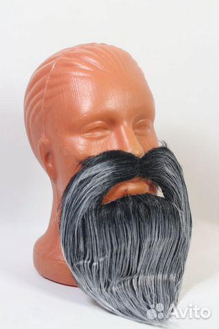 Карнавальная борода и усы седые