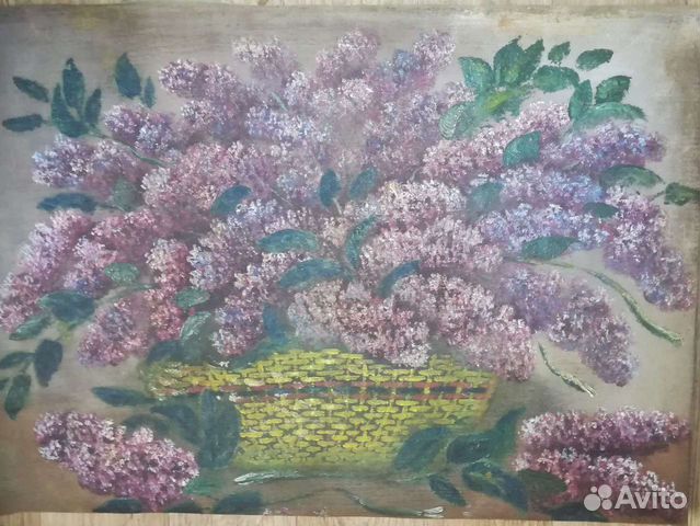 Картина. Холст, масло. Сирень