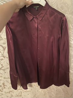 Massimo dutti блузка рубашка из натурального шелка