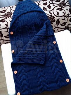 Вязанный конверт для новорожденного. Новый