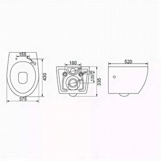 Унитаз подвесной безободковый