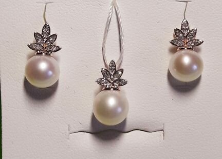 Комплект- Золотые серьги+подвеска