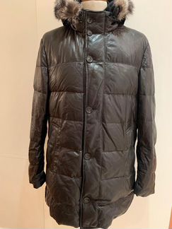Куртка пуховая кожа