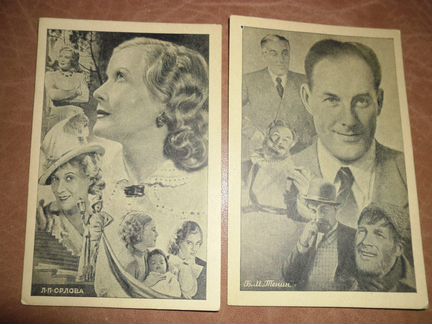 Артисты театра и кино 1949, комплект 15 открыток