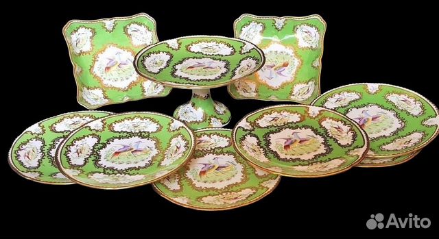 Шикарный гарнитур для десерта с ручной росписью