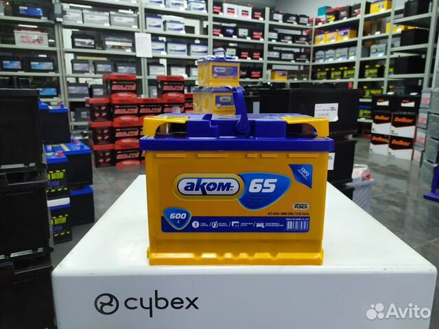 Аккумулятор 65ач 600А Аком 3 года гарантии обратны