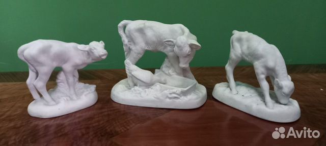 Статуэтки Теленок бисквит. СССР Вербилки