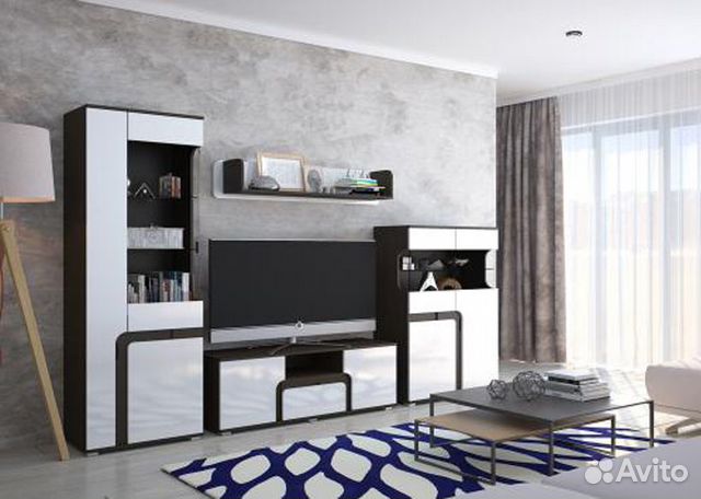 Гостиная Марсель мдф венге/белый глянец