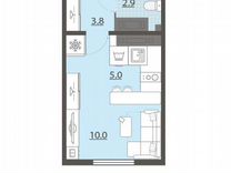 Квартира-студия, 21,9 м², 25/25 эт.