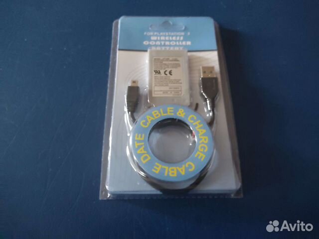 Аккумулятор батарея для джойстика ps3 + кабель