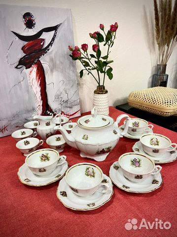 Чайно кофейный сервиз СССР фарфор винтаж