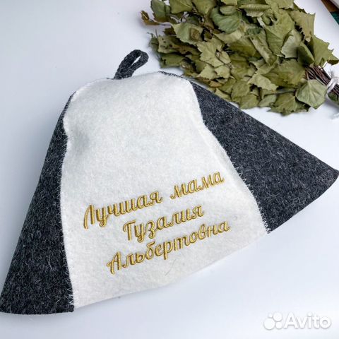 Банная шапка с вышивкой