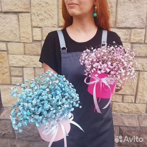 Букет из Гипсофилы в Шляпной коробке Доставка