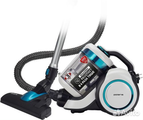 Пылесос Polaris PVC 1834 Silent, серый/голубой