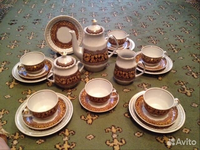 Кофейный фарфоровый сервиз RPR Рига СССР
