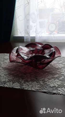 Ваза конфетница фруктовница цветное стекло