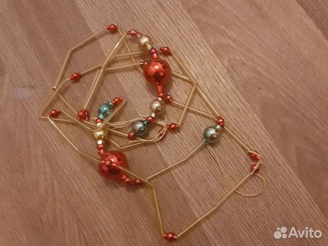 Ёлочная игрушка бусы стеклярус