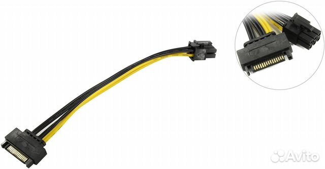 Переходник питания SATA- pci-e 6Pin