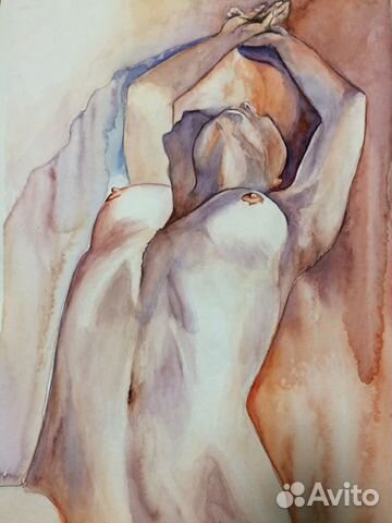 Картина в стиле Ню. Акварель