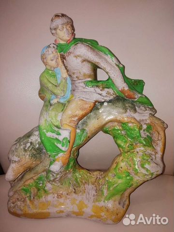 Статуэтка Иван царевич на сером волке, гипс