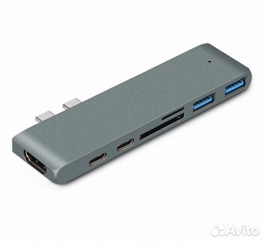 Переходник 7в1 для MacBook JA-HV11 серебро