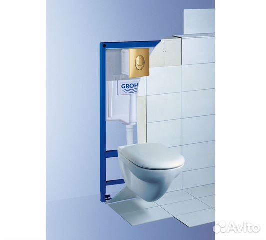 Инсталляция Grohe с бронзовой клавишей