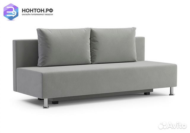 Диван еврокнижка Канна велюр серый