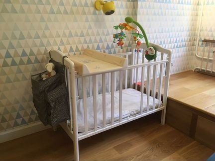 Кроватка детская Антел Алита 3/5 (белая, маятник)