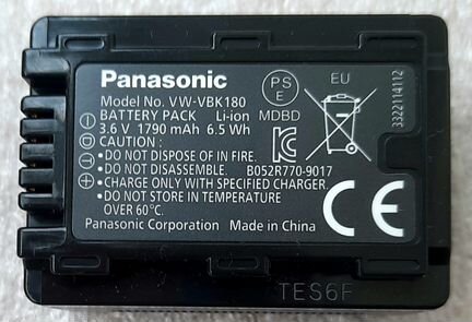 Аккумулятор Panasonic VW-VBK180 (оригинал)