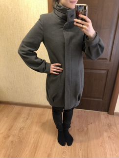 Пальто демисезонное серое 42-44 s-m