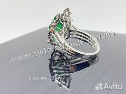Кольцо с бриллиантами изумруд 2.55ct