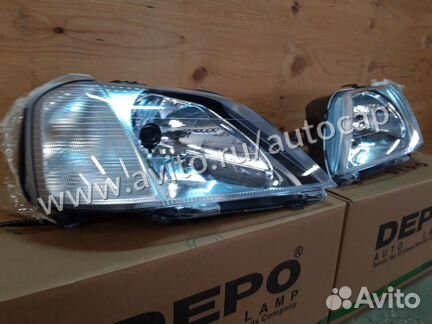 Передняя фара Рено Логан 2004-2009 дорестайлинг
