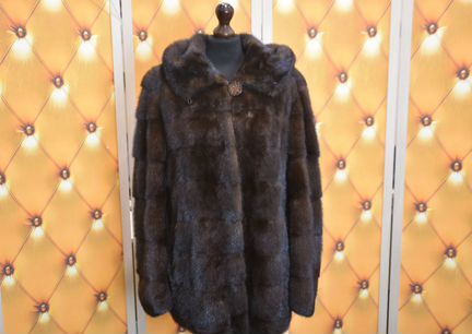 Шикарная норковая шуба поперечка