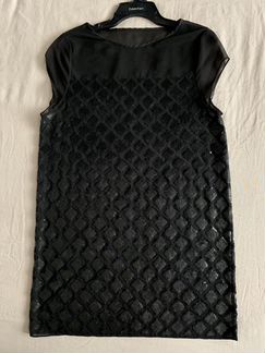 Платье allsaints, S, 10uk чёрное с пайетками