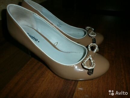 Туфли centro бежевые и босоножки золотые