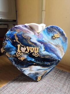 Панно-сердце из эпоксидной смолы