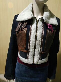 Куртка укороченная джинсовая на меху