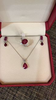 Серьги, Кольцо, Подвеска золото бриллианты рубины