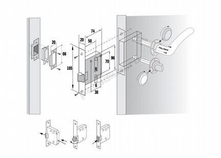 Защелки межкомнатные ручка для раздвижной двери