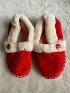 Женские тапочки из меха чувяки бабуши чуни красные