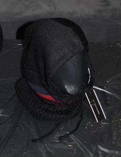 Мужской капор шапка-капюшон-шарф -Tommy- black new