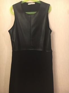 Женское платье с кожаной вставкой zara